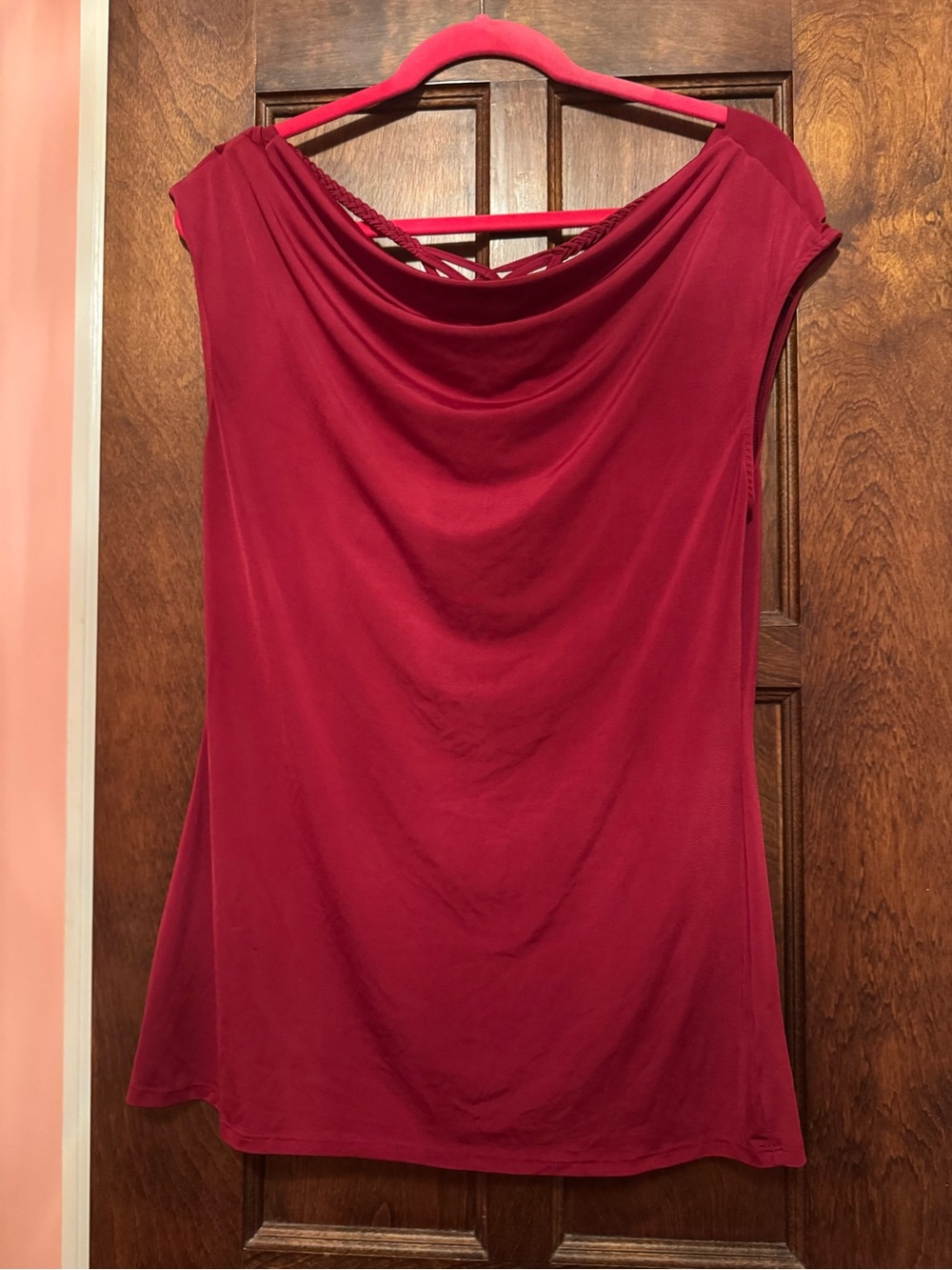 Cynthia Rowley Sleeveless Cowl Top in Raspberry